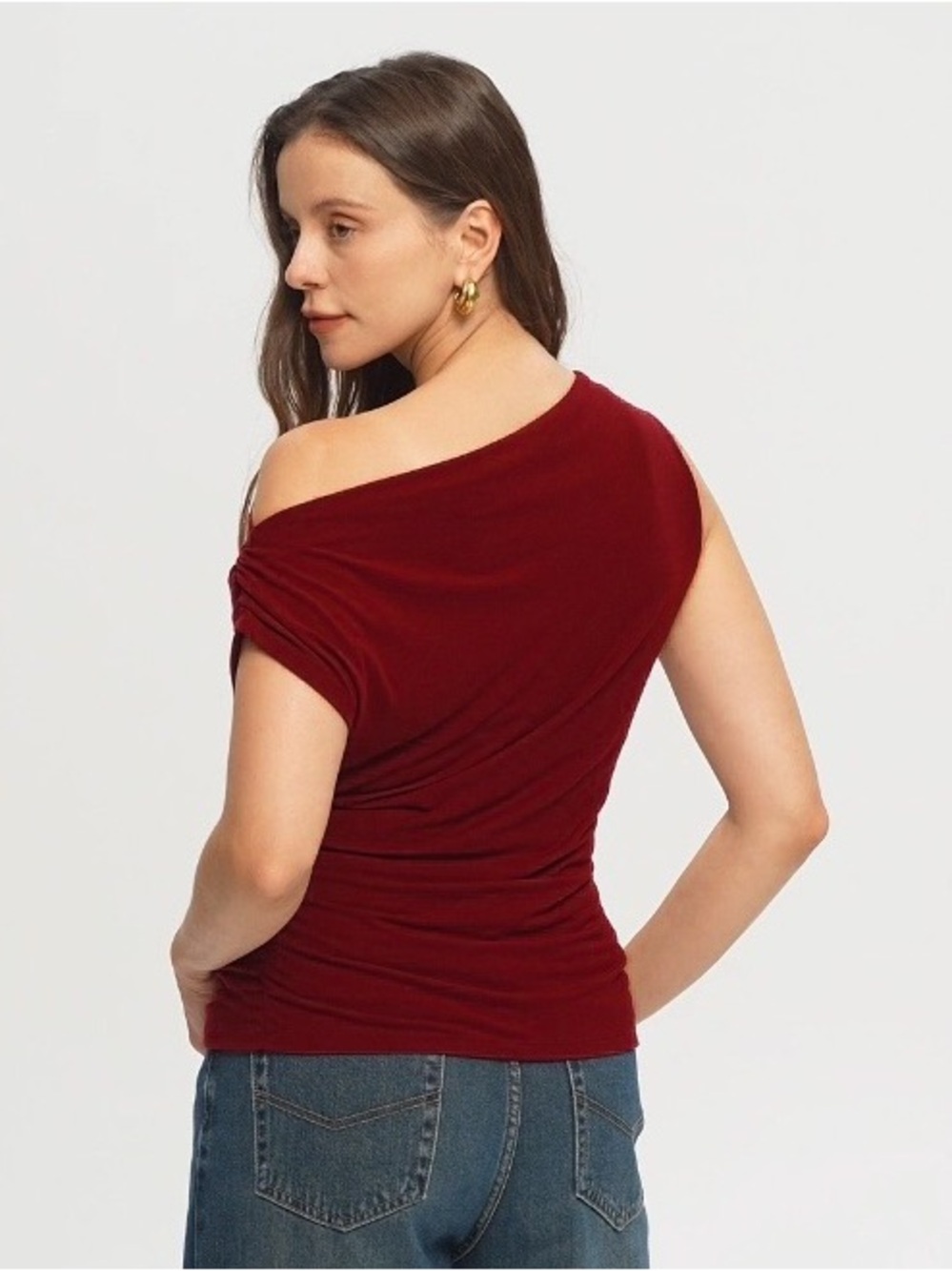 Sleeveless Draped Cowl Neck Camisole - Burgundy
